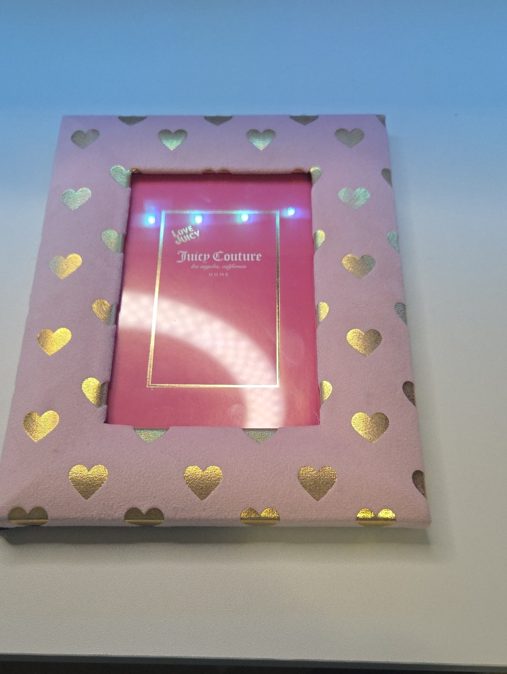 Juicy Couture Pink Frame with Gold Heart Accents